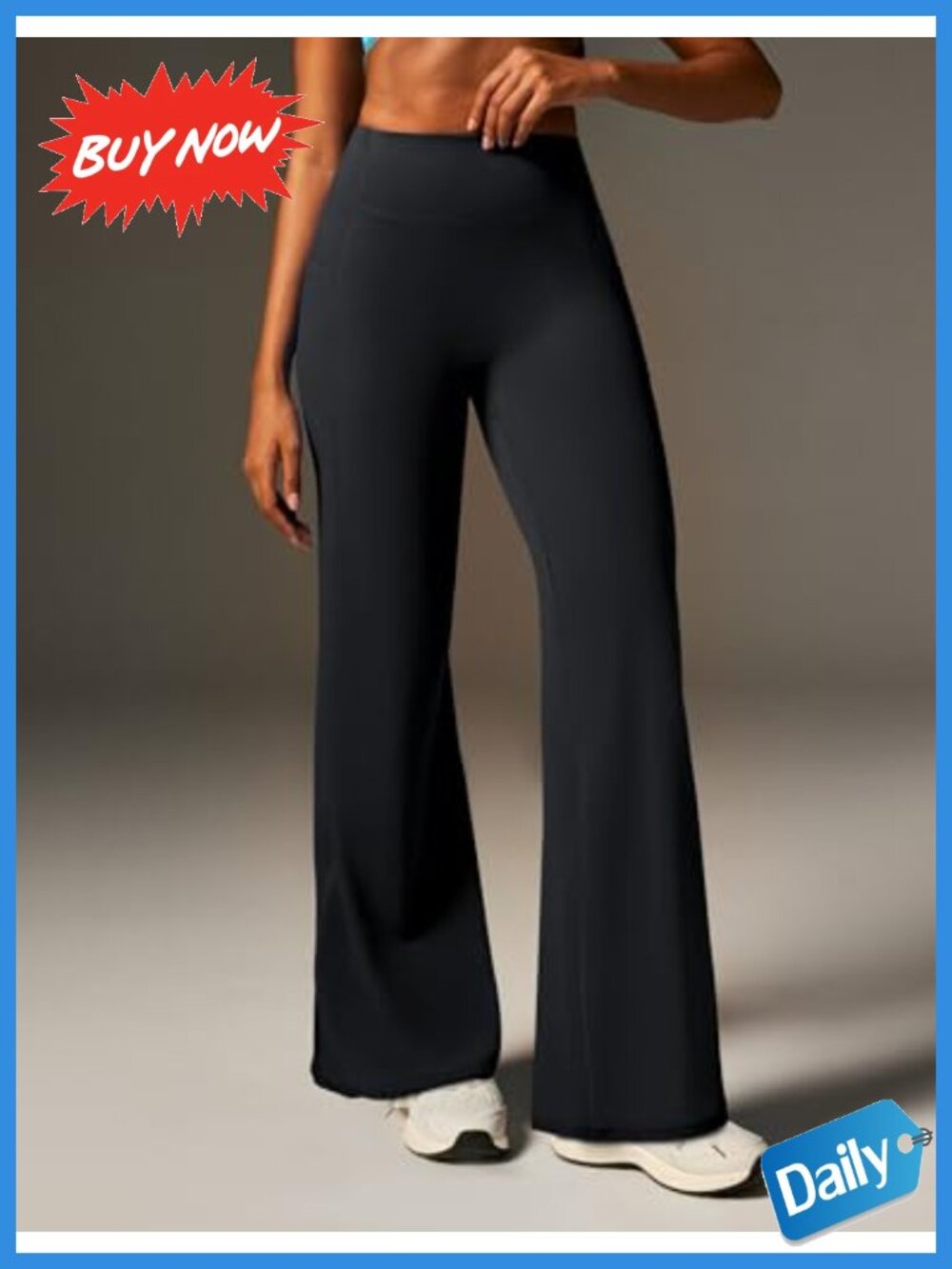 Wide Leg Yoga Pants with Pockets Buttery Soft Stretch Leggings - Picture 2 of 6